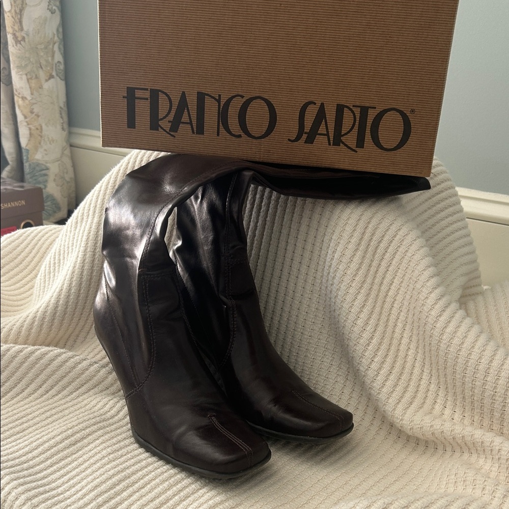 Franco Sarto Women's Dark Brown Wedge Boots